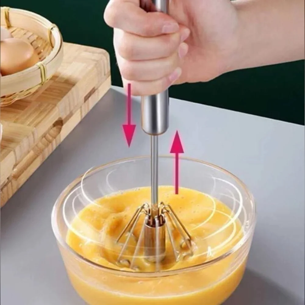 Stainless Steel Rotary Egg Beater 1 Pc